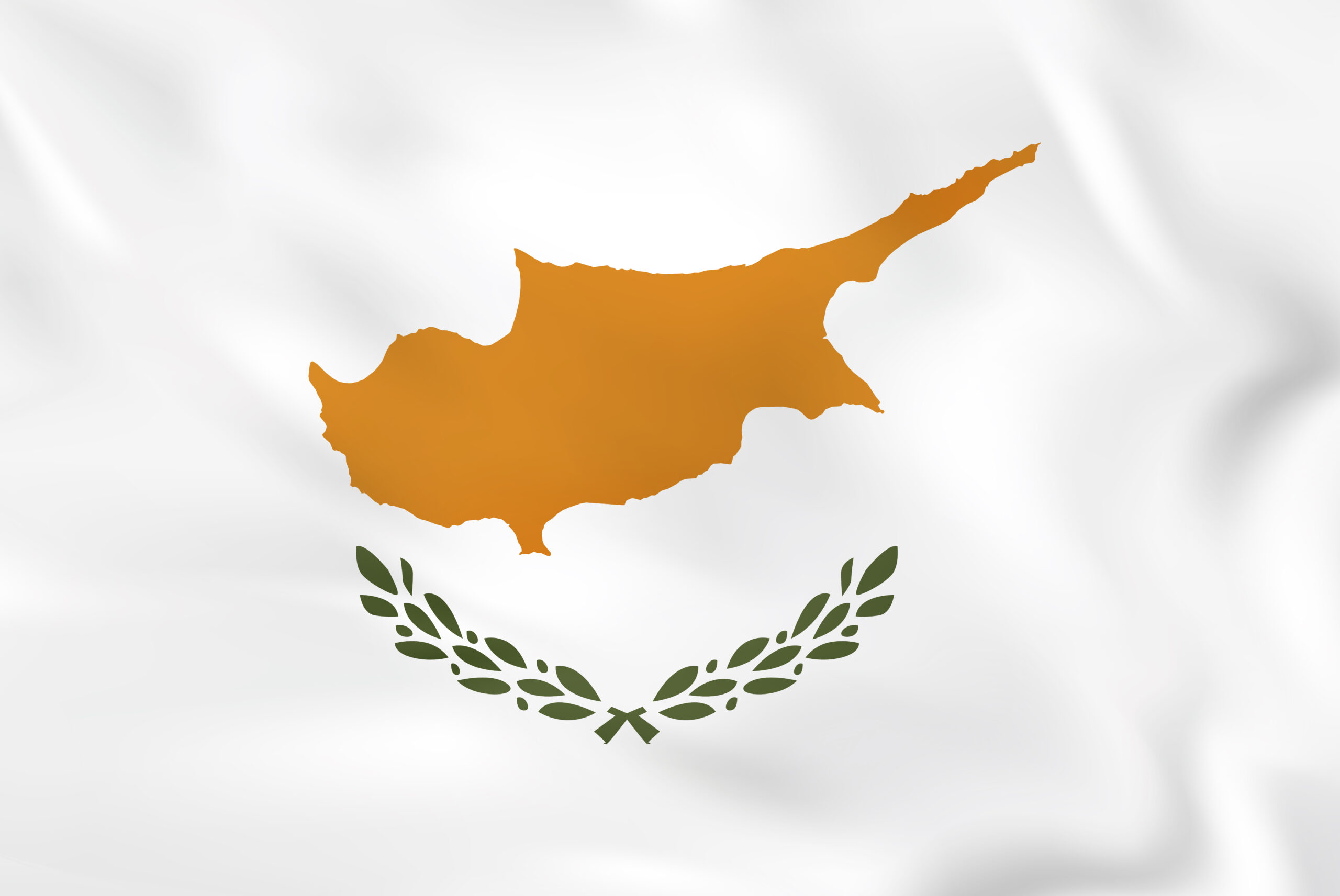 Cyprus waving flag. Cyprus national flag background texture.